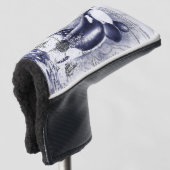 Orca Whale Map Blue Golfheadcover (3/4 voorkant)