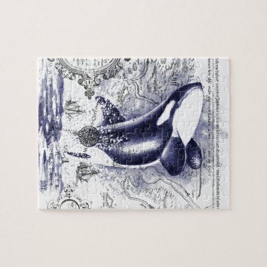 Orca Whale  Map Blue Legpuzzel (Horizontaal)