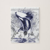 Orca Whale  Map Blue Legpuzzel (Verticaal)