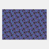 Orca Whale met Bubbles Paarse blauwe achtergrond Inpakpapier Vel (Voorkant)