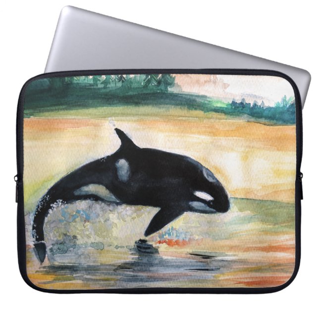 Orca Whale Neopreen Laptophoes 15" Laptop Sleeve (Voorkant)