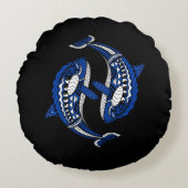 Orca Whale Ocean Animals Rond Kussen (Voorkant)