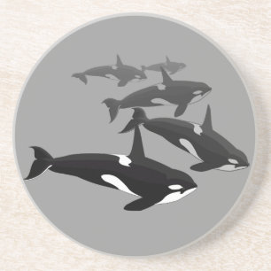 Orca Whale Onderzetters Killer Whale Art Drink Ond