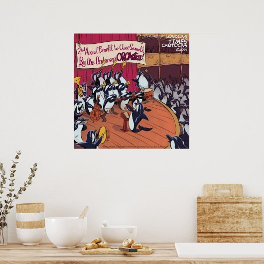 Orca Whale Orchestra Funny Poster (Keuken)