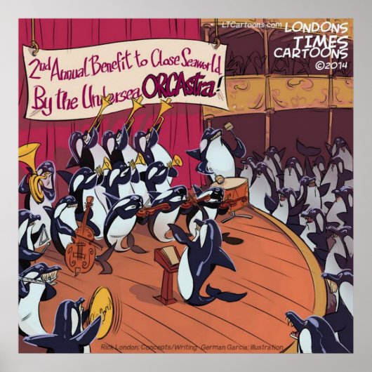 Orca Whale Orchestra Funny Poster (Voorkant)
