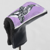 Orca Whale pensed Tribal Pink Doodle Golfheadcover (3/4 voorkant)