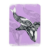 Orca Whale pensed Tribal Pink Doodle Magneet (Verticaal)