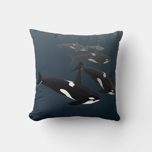 Orca Whale Pillow Killer Whale Art Sierkussennen Kussen (Voorkant)