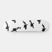 Orca Whale Pod Pattern White Persoonlijk Skateboard (Horizontaal)