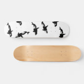 Orca Whale Pod Pattern White Persoonlijk Skateboard (Horizontaal)