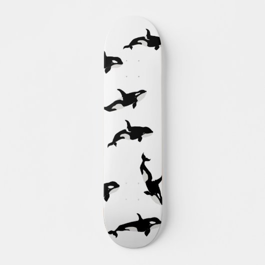 Orca Whale Pod Pattern White Persoonlijk Skateboard (Voorkant)