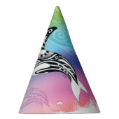 Orca Whale Rainbow Tribal Feesthoedjes (Rechts)
