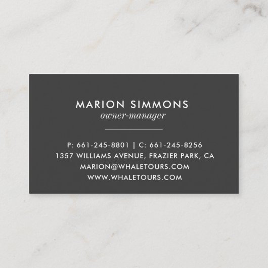 Orca Whale Sketch Visitekaartje (Achterkant)