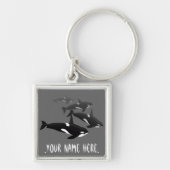 Orca Whale Sleutelhanger - Gepersonaliseerde walvi (Voorkant)