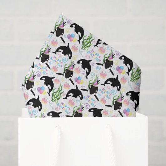 Orca Whale Tissue Paper inWhite Tissuepapier (Cadeauzakje)