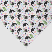 Orca Whale Tissue Paper inWhite Tissuepapier (Detail)