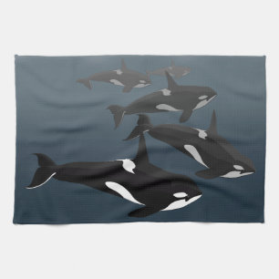 Orca Whale Towel Killer Whale Dish Towels & Decor Theedoek