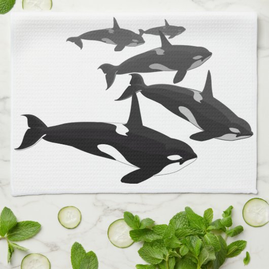 Orca Whale Towel Killer Whale Dish Towels & Decor Theedoek (Gevouwen)