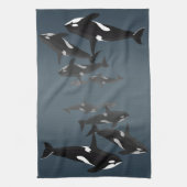 Orca Whale Towel Killer Whale Dish Towels & Decor Theedoek (Verticaal)