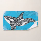 Orca Whale Tribal Blue Bad Handdoek (Handdoek)