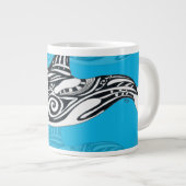 Orca Whale Tribal Blue Grote Koffiekop (Voorkant rechts)