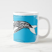 Orca Whale Tribal Blue Grote Koffiekop (Rechts)