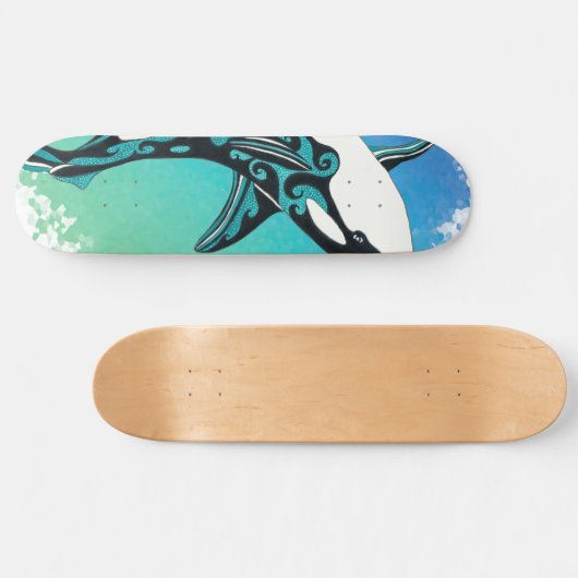 Orca Whale Tribal InkTeal Persoonlijk Skateboard (Horizontaal)