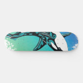 Orca Whale Tribal InkTeal Persoonlijk Skateboard (Horizontaal)