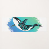 Orca Whale Tribal InkTeal Yogamat (Achterkant (horizontaal))