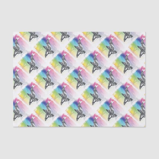 Orca Whale Tribal Rainbow Art Tissuepapier (Voorkant)