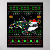 Orca Whale Ugly Christmas Sweaters Santa Sea Anima Poster (Voorkant)