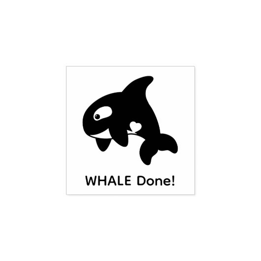 Orca Whale (Wel) Gedaan Rubberstempel (Afrduk)