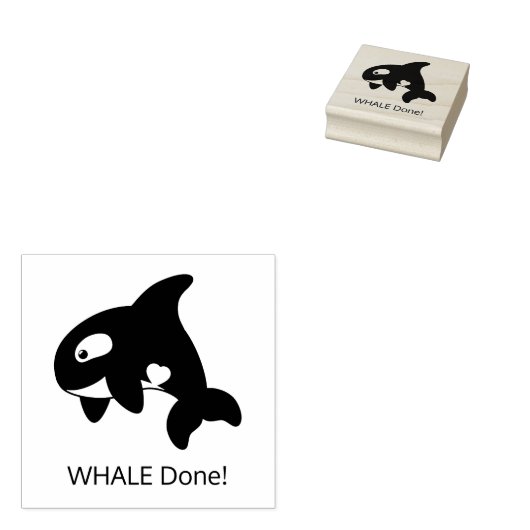 Orca Whale (Wel) Gedaan Rubberstempel (Gestempeld)
