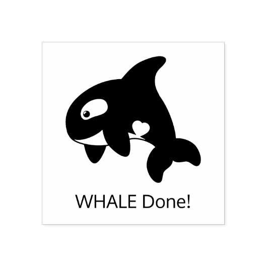 Orca Whale (Wel) Gedaan Rubberstempel (Afrduk)
