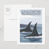 Orca Whales #1 - Anacortes, Washington Briefkaart (Voorkant / Achterkant)