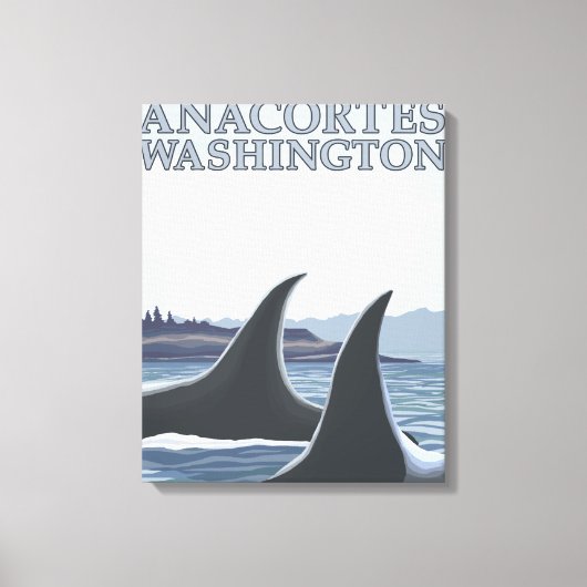 Orca Whales #1 - Anacortes, Washington Canvas Afdruk (Voorkant)