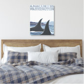 Orca Whales #1 - Anacortes, Washington Canvas Afdruk (Insitu (Slaapkamer))