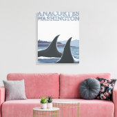 Orca Whales #1 - Anacortes, Washington Canvas Afdruk (Insitu (Woonkamer))