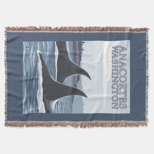 Orca Whales #1 - Anacortes, Washington Deken (Voorkant)