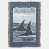Orca Whales #1 - Anacortes, Washington Deken (Voorkant Verticaal)