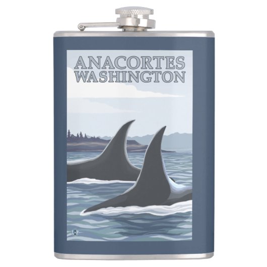 Orca Whales #1 - Anacortes, Washington Heupfles (Voorkant)