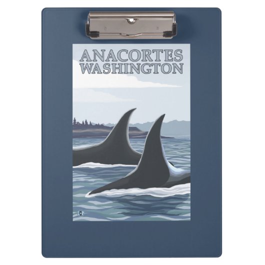 Orca Whales #1 - Anacortes, Washington Klembord (Voorkant)