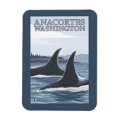 Orca Whales #1 - Anacortes, Washington Magneet (Verticaal)