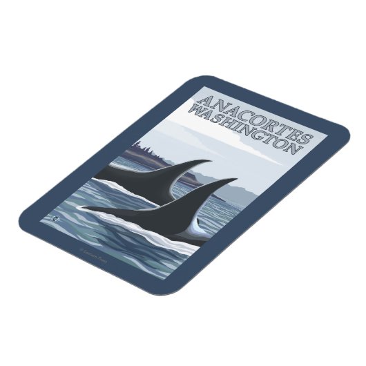 Orca Whales #1 - Anacortes, Washington Magneet (Linkerzijde)