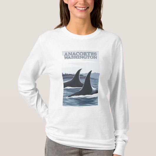 Orca Whales #1 - Anacortes, Washington T-shirt (Voorkant)