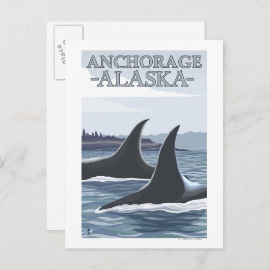 Orca Whales #1 - Anchorage, Alaska Briefkaart (Voorkant / Achterkant)