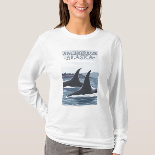 Orca Whales #1 - Anchorage, Alaska T-shirt (Voorkant)