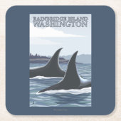 Orca Whales #1 - Bainbridge Island, Washington Kartonnen Onderzetters (Voorkant)