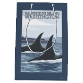 Orca Whales #1 - Bainbridge Island, Washington Medium Cadeauzakje (Achterkant)