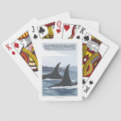 Orca Whales #1 - Bainbridge Island, Washington Pokerkaarten (Achterkant)